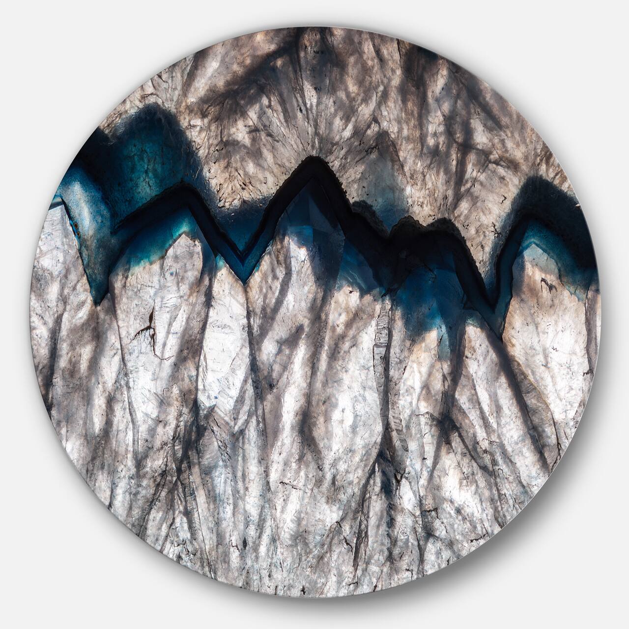 Designart - Backlit Mineral Macro' Disc Abstract Metal Circle Wall Art Print